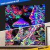 ADDWel Blacklight Mushroom Tapestry, Upright Tapestry Glow In The Dark, UV Reactive Black Light Tapestries Posters Wall Hanging for Backdrop Bedroom Dorm Living Room Decor(60"x80") view 2