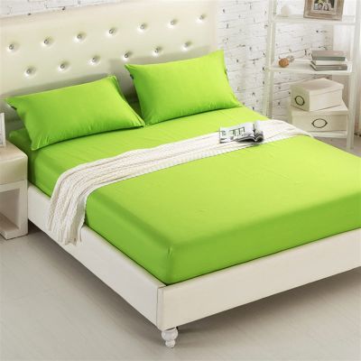 Cozomiz Fitted Sheet with 2 Matching Pillow Case Mattress Protector Soft Breathable Mattress Pad Cover with Deep Pocket Snug Fit Mattress Fitted Sheet Apple Green 70x78 inches