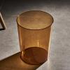 Anyoifax Small Trash Can Plastic Wastebasket 1.5 Gallon Round Garbage Container Bin for Bathroom, Bedroom, Kitchen, College Dorm, Office, Craft Room - Clear & Amber view 1