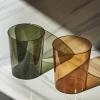 Anyoifax Small Trash Can Plastic Wastebasket 1.5 Gallon Round Garbage Container Bin for Bathroom, Bedroom, Kitchen, College Dorm, Office, Craft Room - Clear & Amber view 2