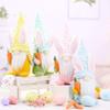 4Pcs Easter Bunny Gnome Decorations Rabbit Ears Tomte Elf Plush Decor Carrot Dwarf Figurines Ornaments for Home Party Table Tiered Tray Spring Easter Gifts Yellow Green Pink Blue view 2