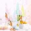 4Pcs Easter Bunny Gnome Decorations Rabbit Ears Tomte Elf Plush Decor Carrot Dwarf Figurines Ornaments for Home Party Table Tiered Tray Spring Easter Gifts Yellow Green Pink Blue view 3