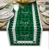 Libaoge St Patricks Day Table Runner 72 inches Long Luck Shamrocks Green Buffalo Plaid Check Burlap Coffee Table Runners for Family Dinner, Parties, Wedding, Gathering 14x72inch view 1