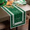 Libaoge St Patricks Day Table Runner 72 inches Long Luck Shamrocks Green Buffalo Plaid Check Burlap Coffee Table Runners for Family Dinner, Parties, Wedding, Gathering 14x72inch view 4