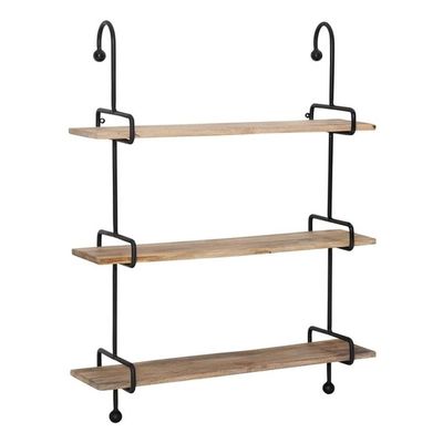 Powell Linon Chrisley Metal Wall Shelves in Black