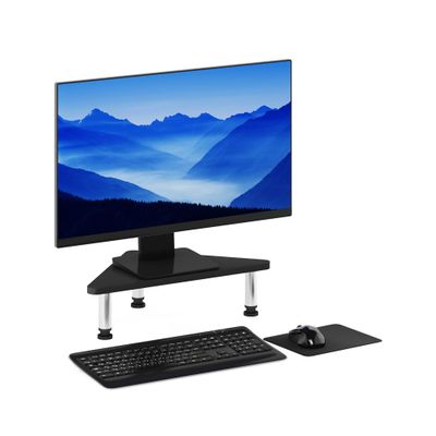 Furinno Turn-N-Tube Corner Monitor Riser Stand with Stainless Steel Tubes, Americano