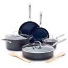 Blue Diamond Cookware Hard Anodized Ceramic Nonstick, 10 Piece Cookware Pots and Pans Set, Non-Toxic PFAS-Free, Dishwasher and Oven Safe, Durable, Even Heating, Metal Utensil Safe, Gray view 1