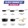 Blue Diamond Cookware Hard Anodized Ceramic Nonstick, 10 Piece Cookware Pots and Pans Set, Non-Toxic PFAS-Free, Dishwasher and Oven Safe, Durable, Even Heating, Metal Utensil Safe, Gray view 4