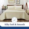 Cosy House Collection Luxury Rayon Derived from Bamboo 3-Piece Quilt Set - Ultra Soft Quilted Coverlet Bedspread - Classic Weave Stitch - Includes Quilt and 2 Pillow Shams (King/Cal King, Cream) view 2