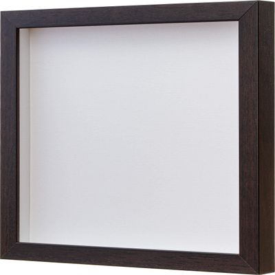 10x10 Brown Walnut Shadow Box Frame | 3/4" of Depth - Lots of Display Room for Jerseys, Keepsakes, Objects, & Memorabilia | UV Resistant Acrylic and Acid Free Backing | Includes Hardware