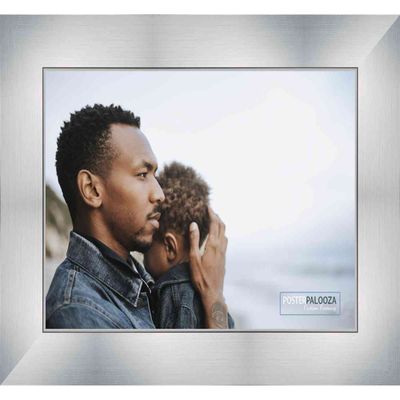 Poster Palooza 15x18 Frame Silver | 1.75 Inch Moulding Width | Solid Wood Picture Frame with UV Acrylic Plexiglass, Foam Board Backing & Hanging Hardware Included