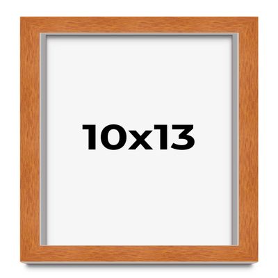 10x13 Frame Brown Traditional Honey Pecan Solid Wood Picture Frame | 0.875 Inch Moulding Width | 0.875 Rabbet Depth | with UV Acrylic Plexiglass, Foam Board Backing & Hanging Hardware Included