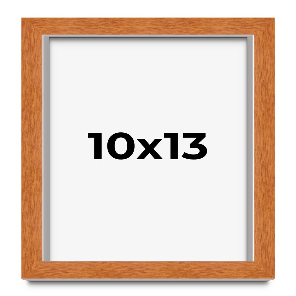 10x13 Frame Brown Traditional Honey Pecan Solid Wood Picture Frame | 0.875 Inch Moulding Width | 0.875 Rabbet Depth | with UV Acrylic Plexiglass, Foam Board Backing & Hanging Hardware Included