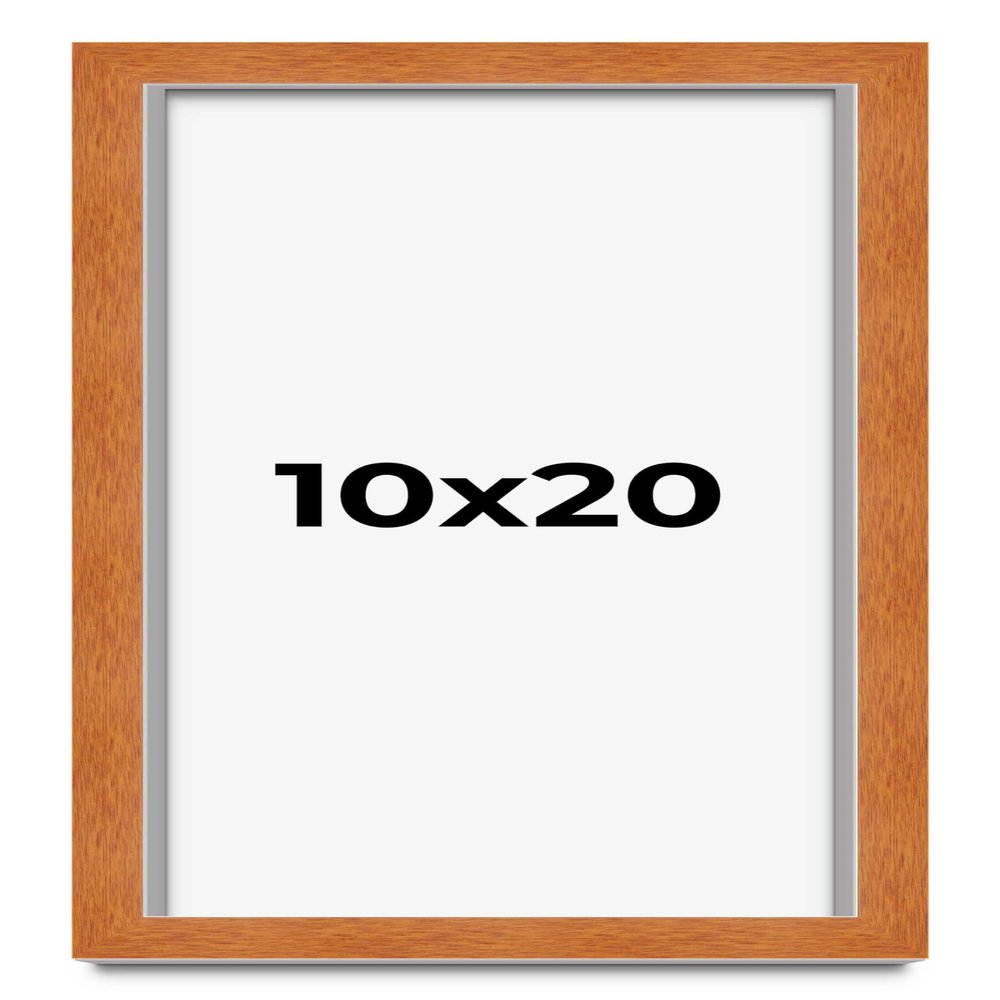 10x20 Frame Brown Traditional Honey Pecan Solid Wood Picture Frame | 0.875 Inch Moulding Width | 0.875 Rabbet Depth | with UV Acrylic Plexiglass, Foam Board Backing & Hanging Hardware Included