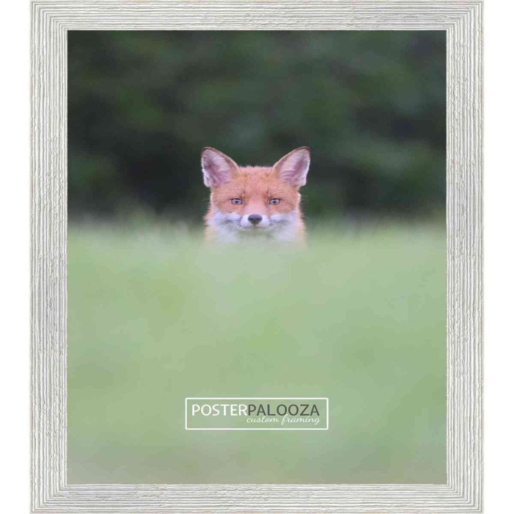 Poster Palooza 15x19 Distressed/Aged White Washed Complete Wood Picture Frame with UV Acrylic Plexiglass, Foam Board Backing & Hardware Included