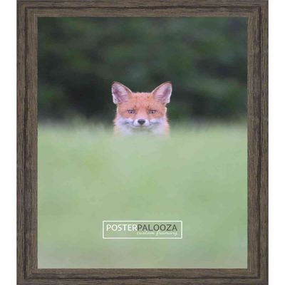 Poster Palooza 4x5 Inch Rustic Wood Tone Complete Wood Picture Frame with UV Acrylic Plexiglass, Foam Board Backing & Hardware Included - 4x5 Inch Frame