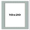 10x20 Frame Blue Ashy Green Distressed Solid Wood Picture Frame Width | 1.625 Inch Moulding Width | Sonoma Blue Frame Complete with UV Acrylic Plexiglass, Foam Board Backing & Hanging Hardware view 1