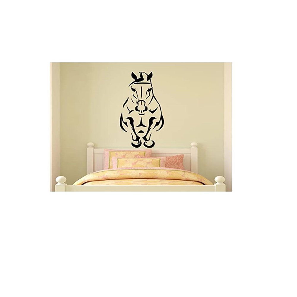 Horse Wall Decal, Teen Girls Bedroom, Western Room Decoration, Jumping Pony Sticker, Horse Truck Trailer Graphic, Custom Design, Horse Rider (12 X 27 inches)