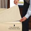 100% Pure Cotton Bedding.Fitted Sheet 14inches Deep Pocket, Fully Elasticized, Silky and Long-Lasting,400 Threads Counts 100% Cotton. Ivory Solid,Twin Size view 2