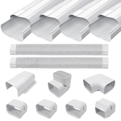 Cestluck 4'' 17 Ft Mini Split Line Cover Set Kit, Ductless Pipe Cover for Mini Split Line, Line Set Cover for Mini Split, Central AC Pipe Cover