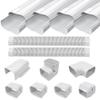 Cestluck 4'' 17 Ft Mini Split Line Cover Set Kit, Ductless Pipe Cover for Mini Split Line, Line Set Cover for Mini Split, Central AC Pipe Cover view 1