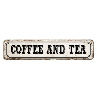 Coffee and Tea Metal Sign Coffee and Tea Sign Coffee and Tea Custom Street Sign Coffee and Tea Metal Wall Art Metal Wall Hanger Home Decor Wall Decorations for Front Porch Housewarming Gift