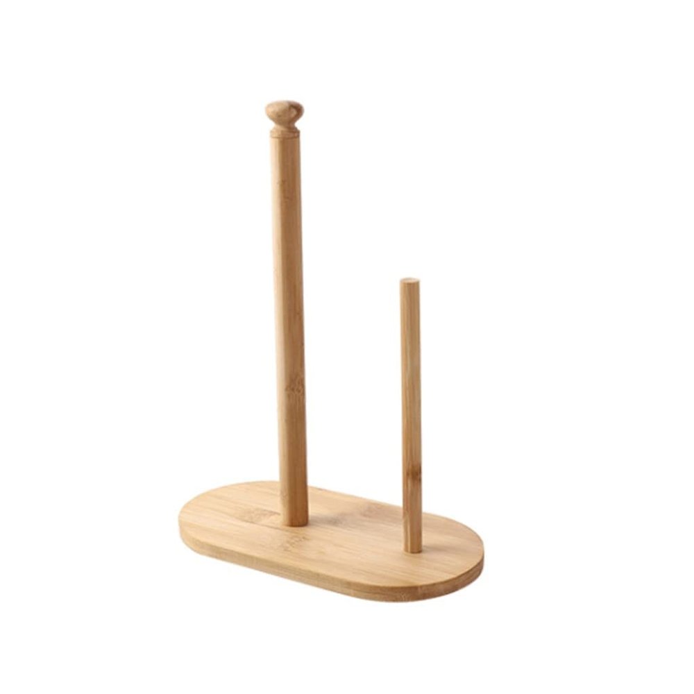 Practical Bamboo and Wood Paper Towel Holder Vertical Roll Paper Rack CountertopTtidy Storage Rack Suitable for Kitchen Dining Table Tissue Dispender (Color : AS SHOW)