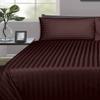 100% Pure Cotton Bedding.Fitted Sheet 14inches Deep Pocket, Fully Elasticized, Silky and Long-Lasting,400 Threads Counts 100% Cotton.Chocolate Stripe,Twin-XL Size view 2