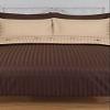 100% Pure Cotton Bedding.Fitted Sheet 14inches Deep Pocket, Fully Elasticized, Silky and Long-Lasting,400 Threads Counts 100% Cotton.Chocolate Stripe,Twin-XL Size view 4