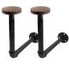 2 Pack Hat Racks Decorative Metal Pipe & Brown Wood Wall-Mounted Rack Hat & Wig Holder, Motorcycle Helmet Holder, Jacket Hanger Multifunctional for Coats, Hats, Caps Hanging Organizer Display view 1