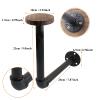 2 Pack Hat Racks Decorative Metal Pipe & Brown Wood Wall-Mounted Rack Hat & Wig Holder, Motorcycle Helmet Holder, Jacket Hanger Multifunctional for Coats, Hats, Caps Hanging Organizer Display view 3