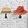 2 Pack Hat Racks Decorative Metal Pipe & Brown Wood Wall-Mounted Rack Hat & Wig Holder, Motorcycle Helmet Holder, Jacket Hanger Multifunctional for Coats, Hats, Caps Hanging Organizer Display view 4