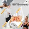 Ample Decor Bath Towels Set of 8 600 GSM 100% Cotton, Absorbent Soft Premium Quality Machine Washable, Oeko Tex Certified, for Bathroom, Hotel, Spa, Gym, Kitchen - White & Grey - 30 X 54 Inch view 4