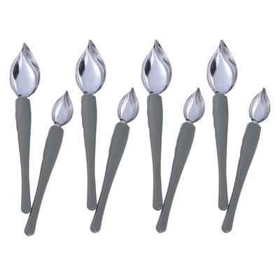 10pcs Stainless Steel Culinary Decorating Spoons Tapered Tip Drawing Spoons for Precision Plating for Sauces Desserts and Appetizers