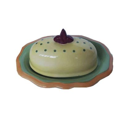 Butter Dishes Round Butter Dish with Lid, Upper Lid with Flower-shaped Pattern, Can Be Used for Butter Racks in Hotels, Homes and Restaurants Butter Storage