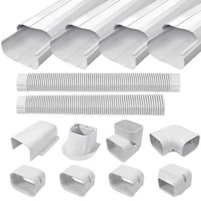 Cestluck 3'' 17 Ft PVC Decorative Pipe Line Cover Kit for Ductless Mini Split Air Conditioner-Full Set, No Other Parts Needed
