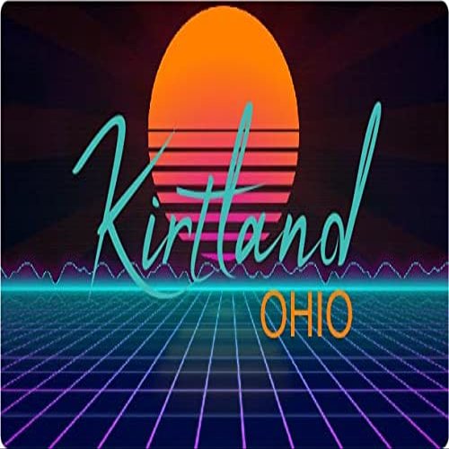 Kirtland Ohio 2 X 1.25-Inch Vinyl Decal Stiker Retro Neon Design