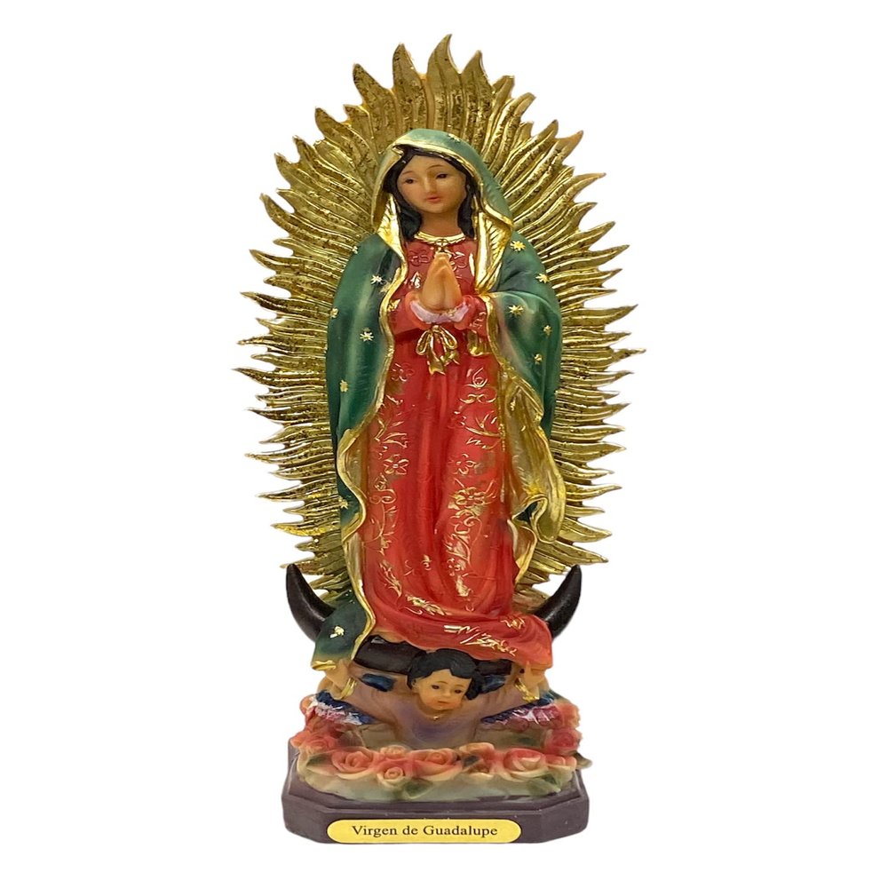 11" Inch Our Lady of Guadalupe Golden Rays from The Sun Virgin Mary Statue Virgen Imagen Estatua Religious Gift