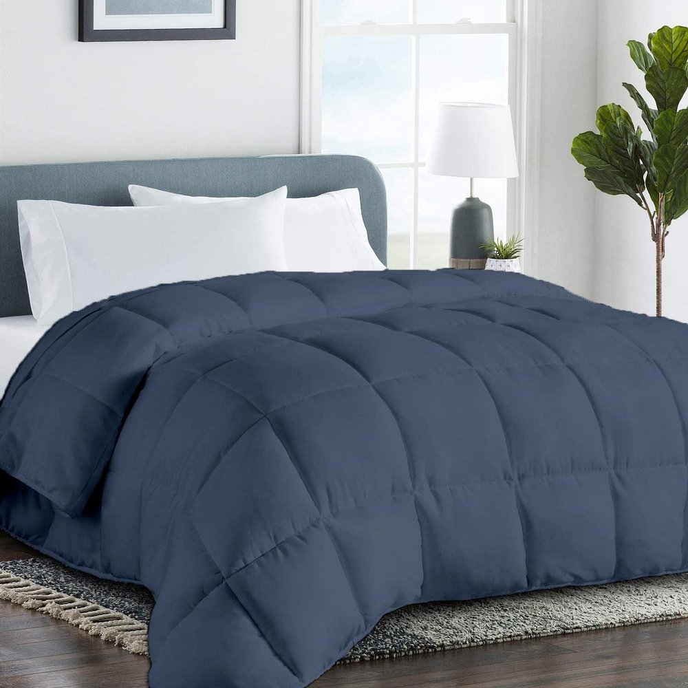 Saferay Green Comforter Duvet Insert - 3pc Down Alternative Bedding Comforter Set - All Season Quilted Duvet Insert with 8 Corner Tabs, Ultra Soft, Breathable (Full Size, 82"x86") - Steal Blue