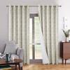 always4u 100% Blackout Metallic Look Geometry Foil Print Velvet Curtains Luxury Texture Drapes for Living Room Bedroom 2 Panels Natural 54 * 108 view 1