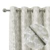 always4u 100% Blackout Metallic Look Geometry Foil Print Velvet Curtains Luxury Texture Drapes for Living Room Bedroom 2 Panels Natural 54 * 108 view 2
