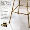 Zouron Swivel Bar Stools Set of 4 for Kitchen, 29" Bar Height Chairs with Back Tall Barstools Velvet Kitchen Island Stools with Gold-Plated Metal Legs, Golden Yellow view 3