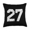 #27 Jersey Uniform Varsity Sports Number, 27th Birthday Throw Pillow view 1