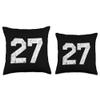 #27 Jersey Uniform Varsity Sports Number, 27th Birthday Throw Pillow view 3