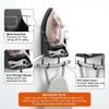DOUBLE 2 C Ironing Board Hanger Wall Mount Electric Iron Holder Iron and Ironing Board Storage Organizer Shelf with Removable Hooks for Household Bathroom Laundry Room (Black) view 2