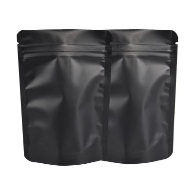 100 Pack Mylar Bag 14 Gram,5.1 Mil Thickness Smell Proof Bag,Stand-up Packaging Pouch,Resealable Foil Food Storage Baggies Safe Material,5x8.1 Inches,Matte Black
