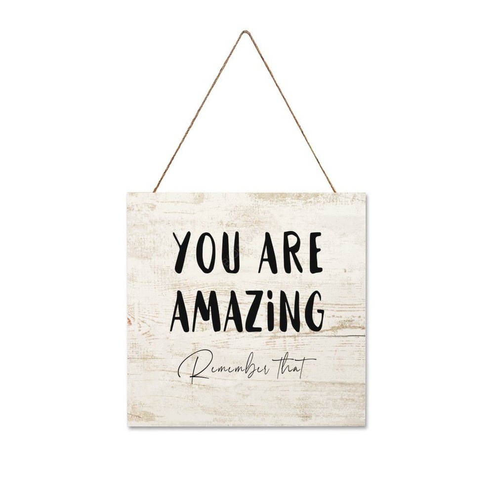 Wooden Signs, Rustic You are Amazing, Remember That Sign Plaque Pianted Quote Home Decor Farmhouse Garden Outdoor Wall Art 12"x12", Made in USA E289