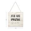 Wooden Signs, Rustic You are Amazing, Remember That Sign Plaque Pianted Quote Home Decor Farmhouse Garden Outdoor Wall Art 12"x12", Made in USA E289 view 2