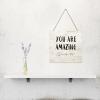 Wooden Signs, Rustic You are Amazing, Remember That Sign Plaque Pianted Quote Home Decor Farmhouse Garden Outdoor Wall Art 12"x12", Made in USA E289 view 4