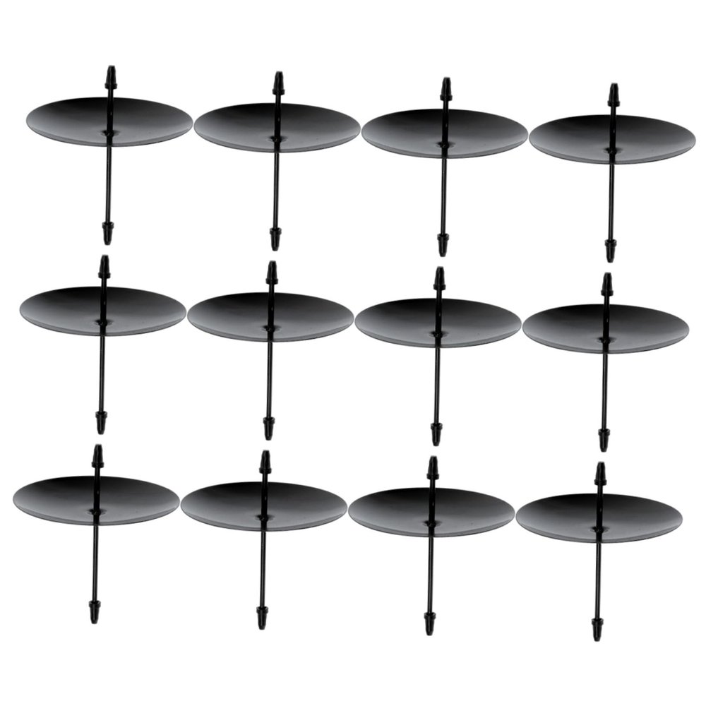 12pcs Iron Tealight Candle Holders Decorative Fixators for Home Decor Sturdy Candle Stands for Parties and Advent Wreaths Support Drip Catching Design